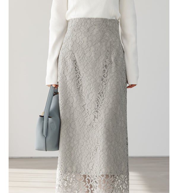 NOBLE「《WEB＆一部店舗限定・追加》リバーレースIラインスカート」|スカート|