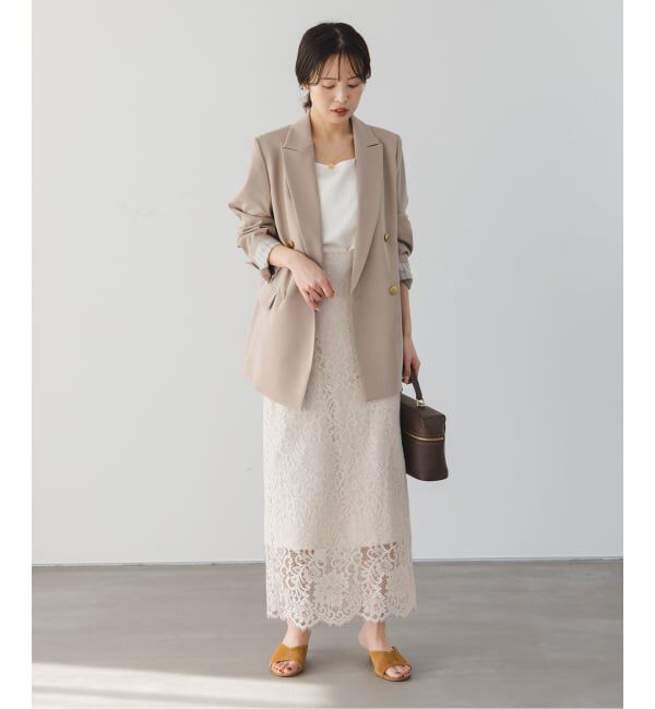 NOBLE「《WEB＆一部店舗限定・追加》リバーレースIラインスカート」|スカート|