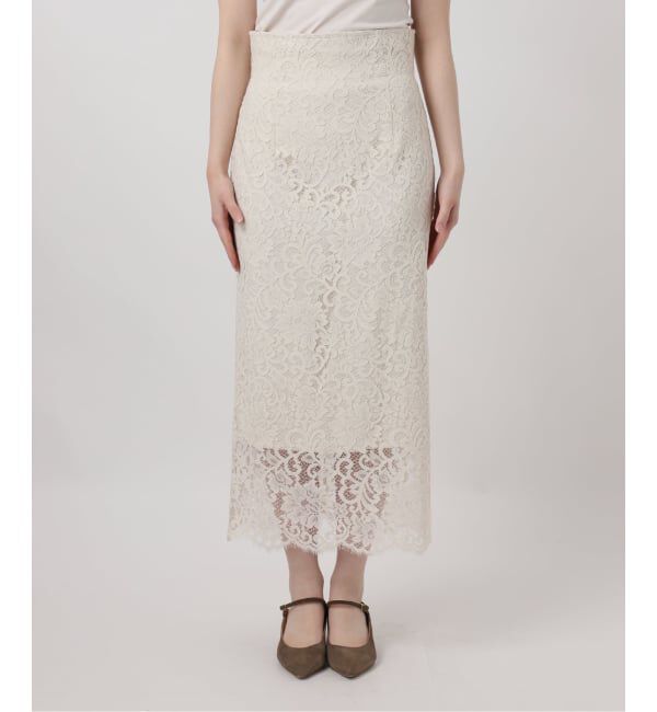 NOBLE「《WEB＆一部店舗限定・追加》リバーレースIラインスカート」|スカート|