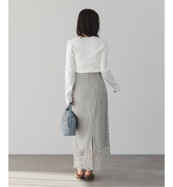 NOBLE「《WEB＆一部店舗限定・追加》リバーレースIラインスカート」|スカート|