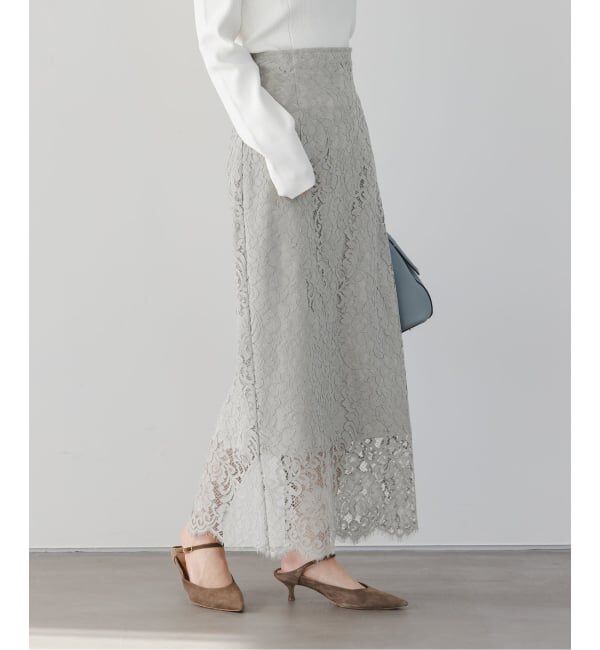 NOBLE「《WEB＆一部店舗限定・追加》リバーレースIラインスカート」|スカート|