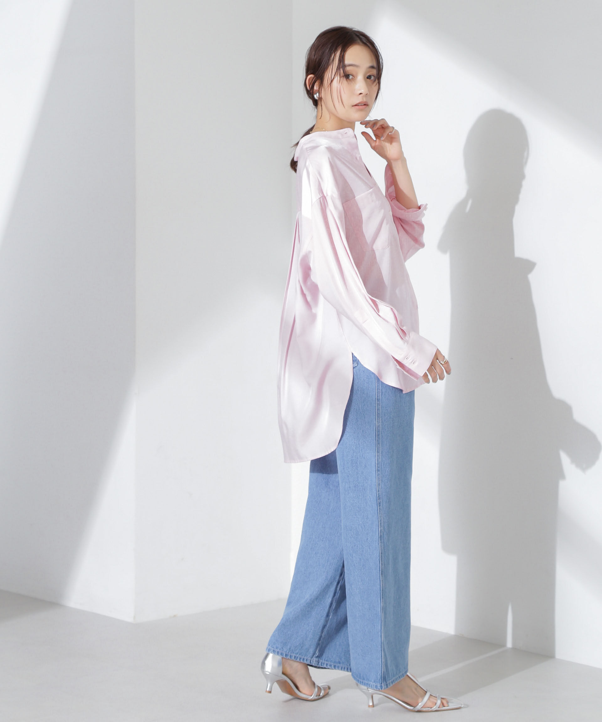 nano･universe「とろみバンドカラーシャツ」|シャツ・ブラウス|