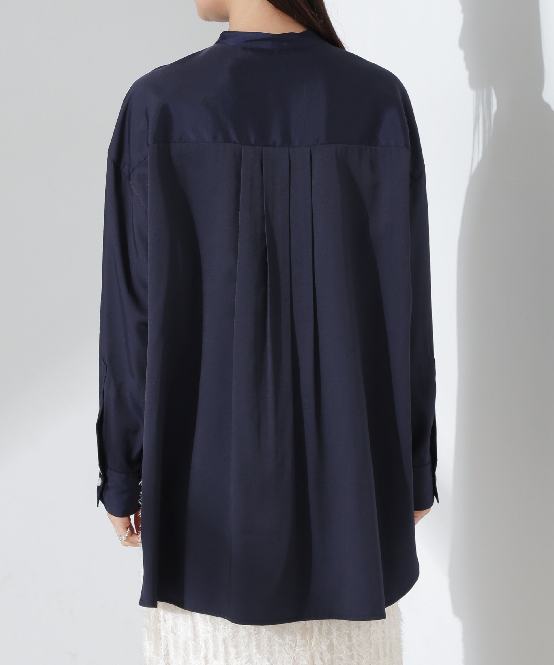 nano･universe「とろみバンドカラーシャツ」|シャツ・ブラウス|