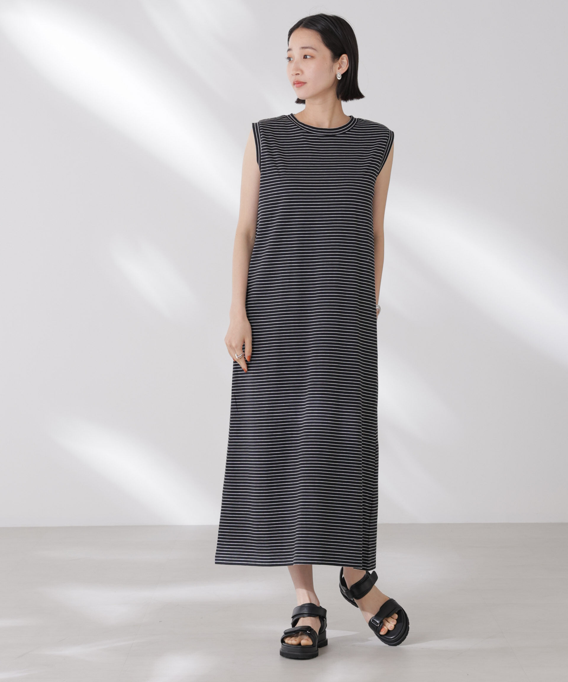 nano･universe「ボーダーノースリーブワンピース」|ワンピース|