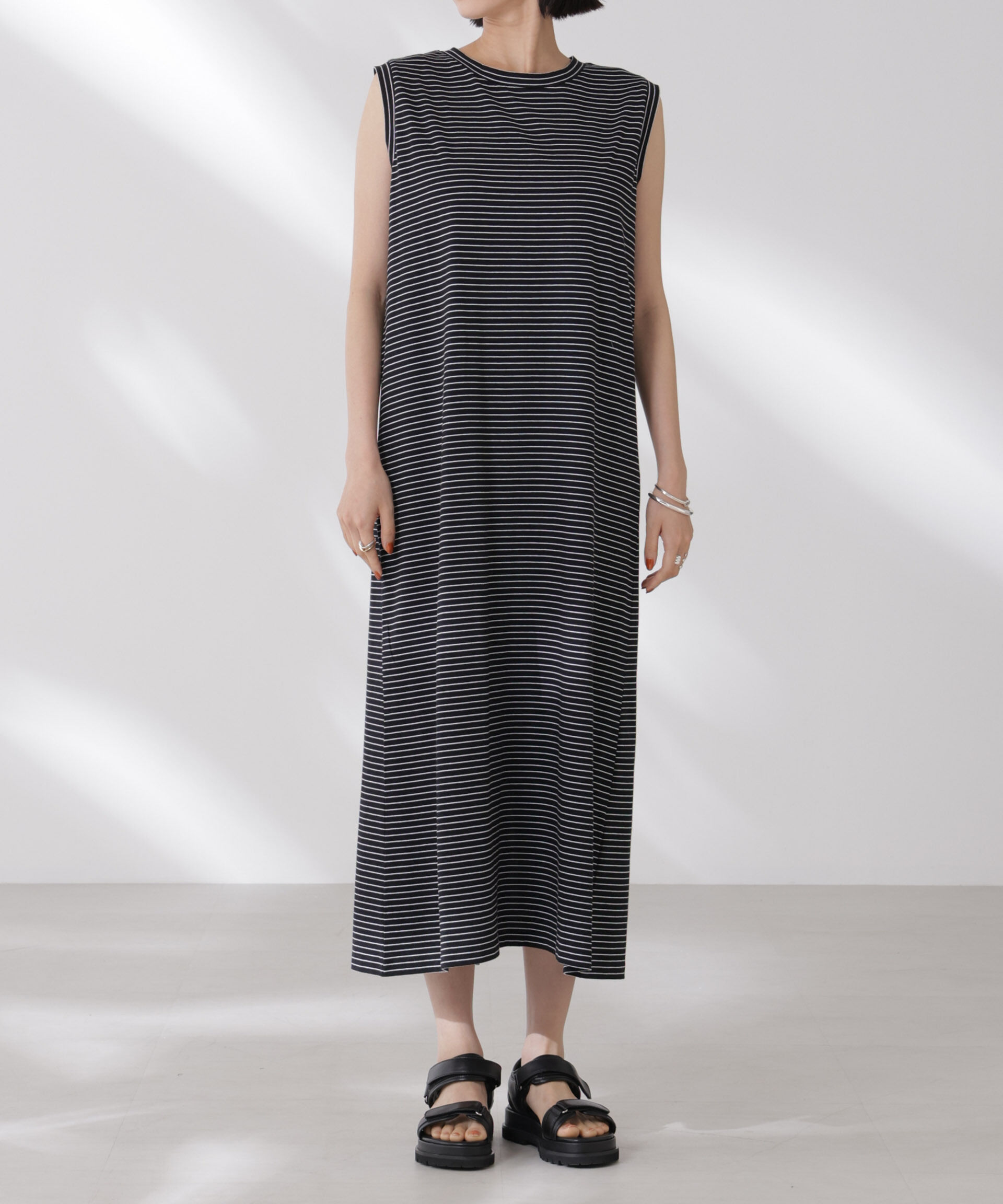 nano･universe「ボーダーノースリーブワンピース」|ワンピース|