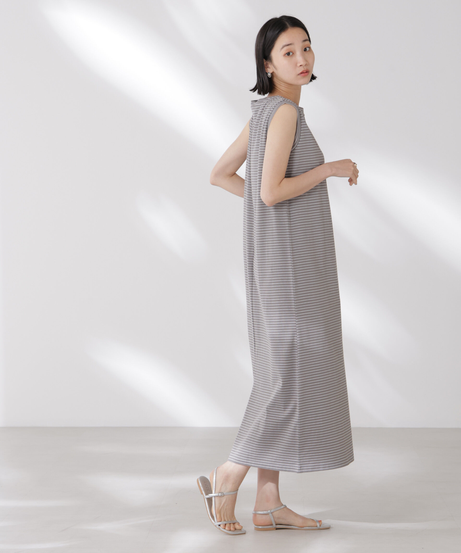 nano･universe「ボーダーノースリーブワンピース」|ワンピース|