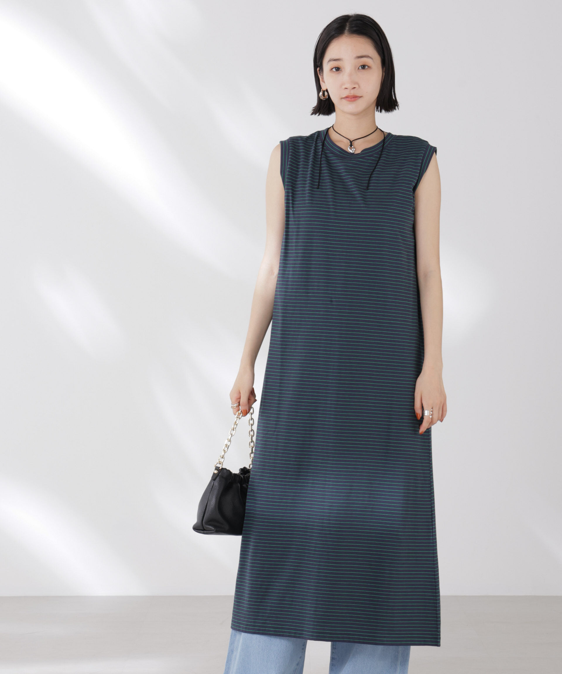 nano･universe「ボーダーノースリーブワンピース」|ワンピース|