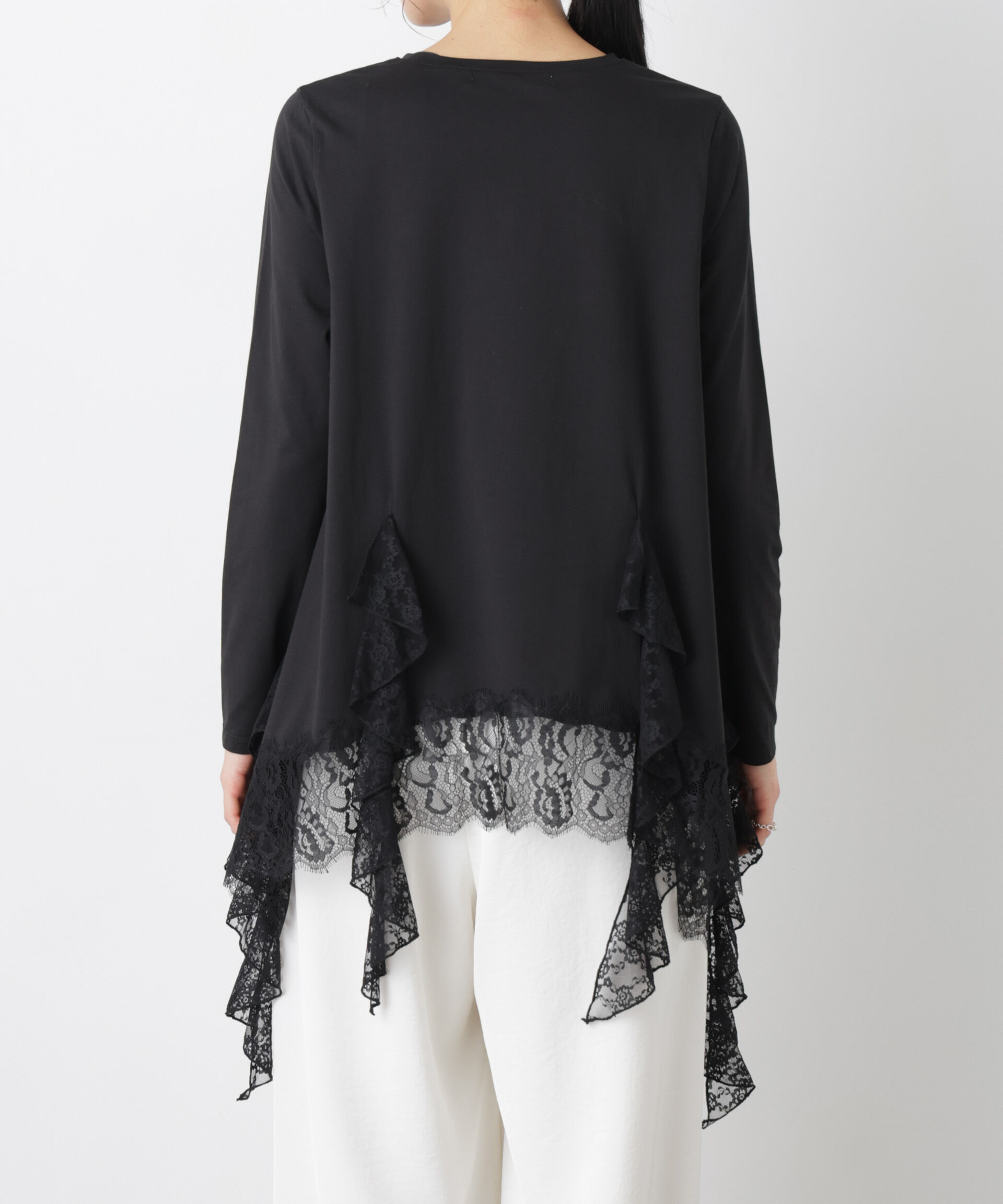 nano･universe「レースラッフルヘムカットトップス」|Tシャツ・カットソー|