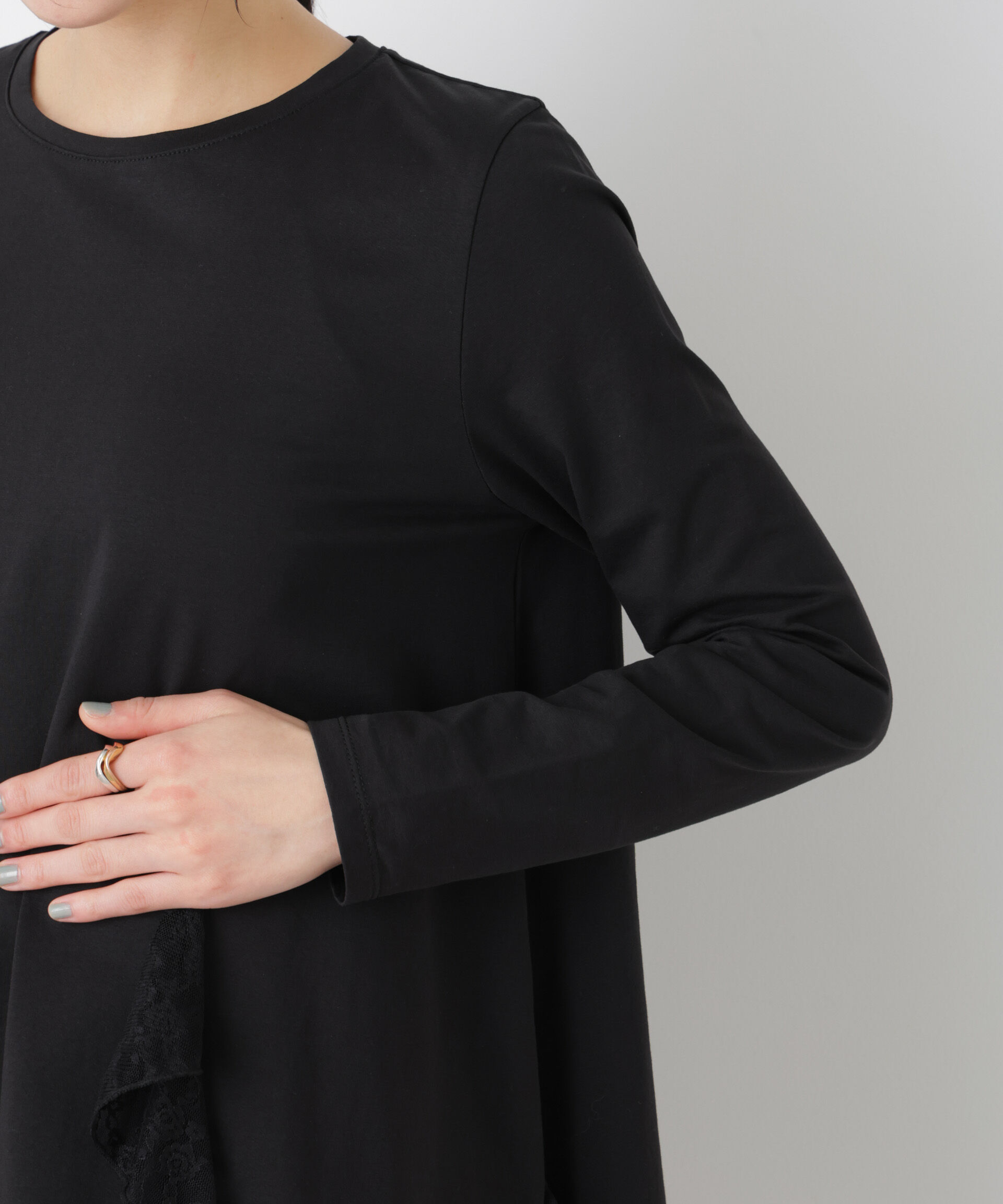 nano･universe「レースラッフルヘムカットトップス」|Tシャツ・カットソー|