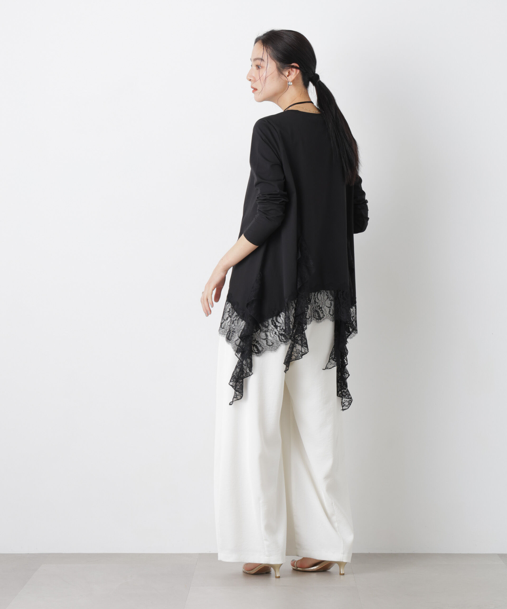 nano･universe「レースラッフルヘムカットトップス」|Tシャツ・カットソー|