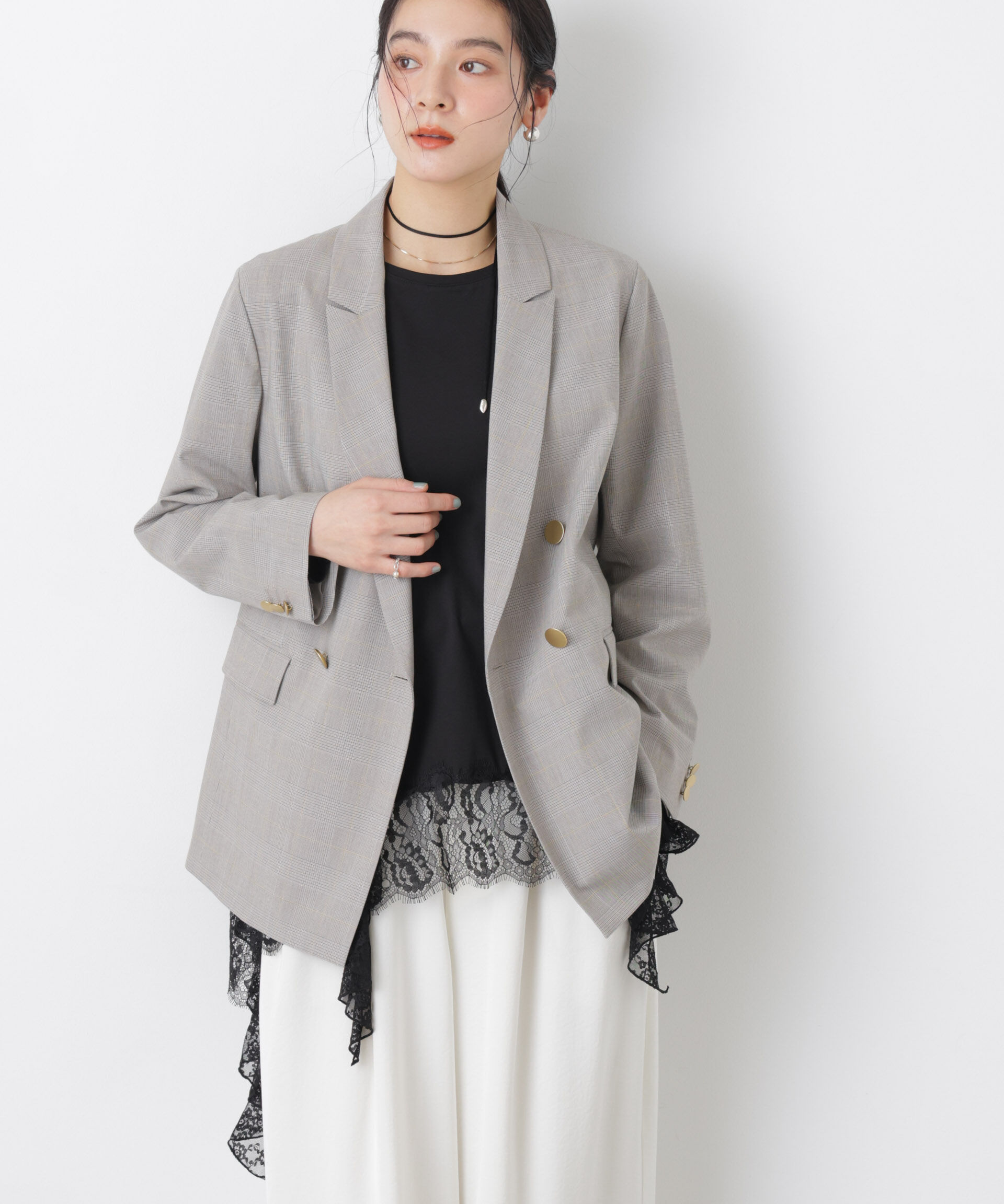 nano･universe「レースラッフルヘムカットトップス」|Tシャツ・カットソー|