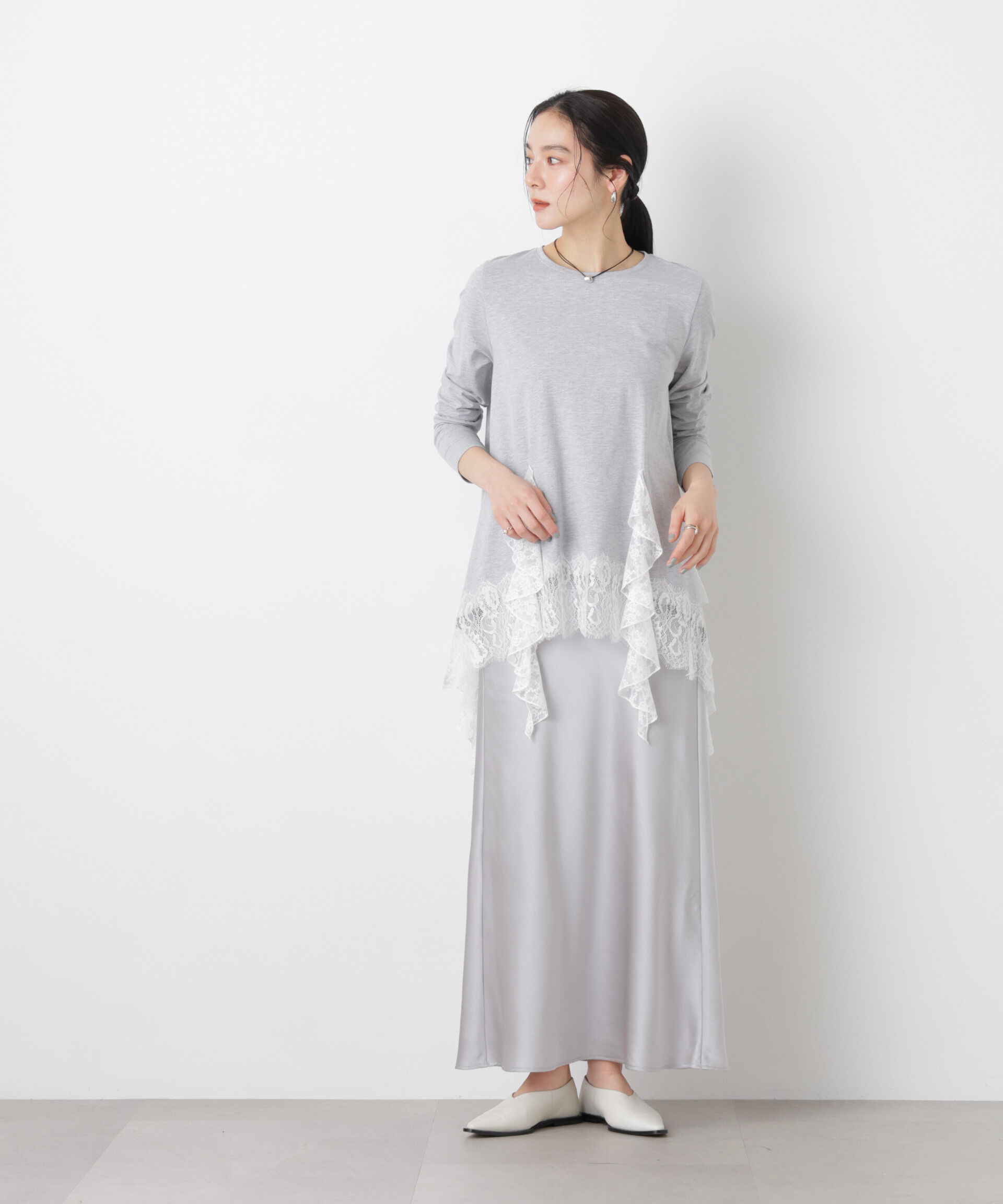 nano･universe「レースラッフルヘムカットトップス」|Tシャツ・カットソー|