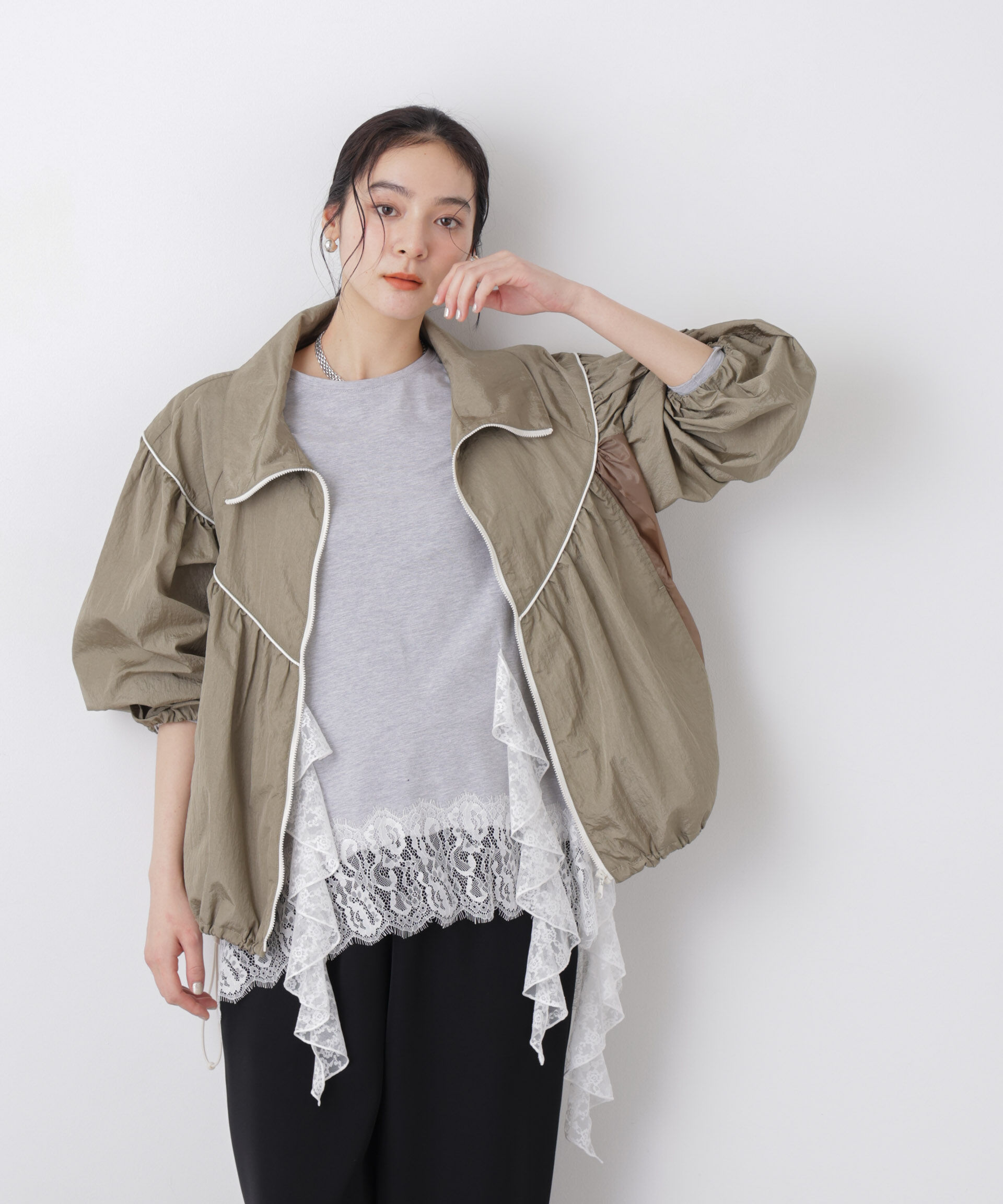 nano･universe「レースラッフルヘムカットトップス」|Tシャツ・カットソー|