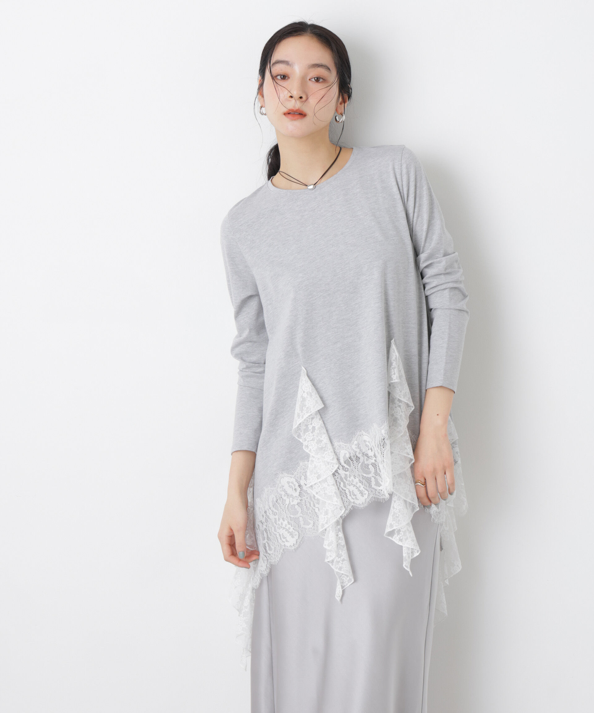 nano･universe「レースラッフルヘムカットトップス」|Tシャツ・カットソー|