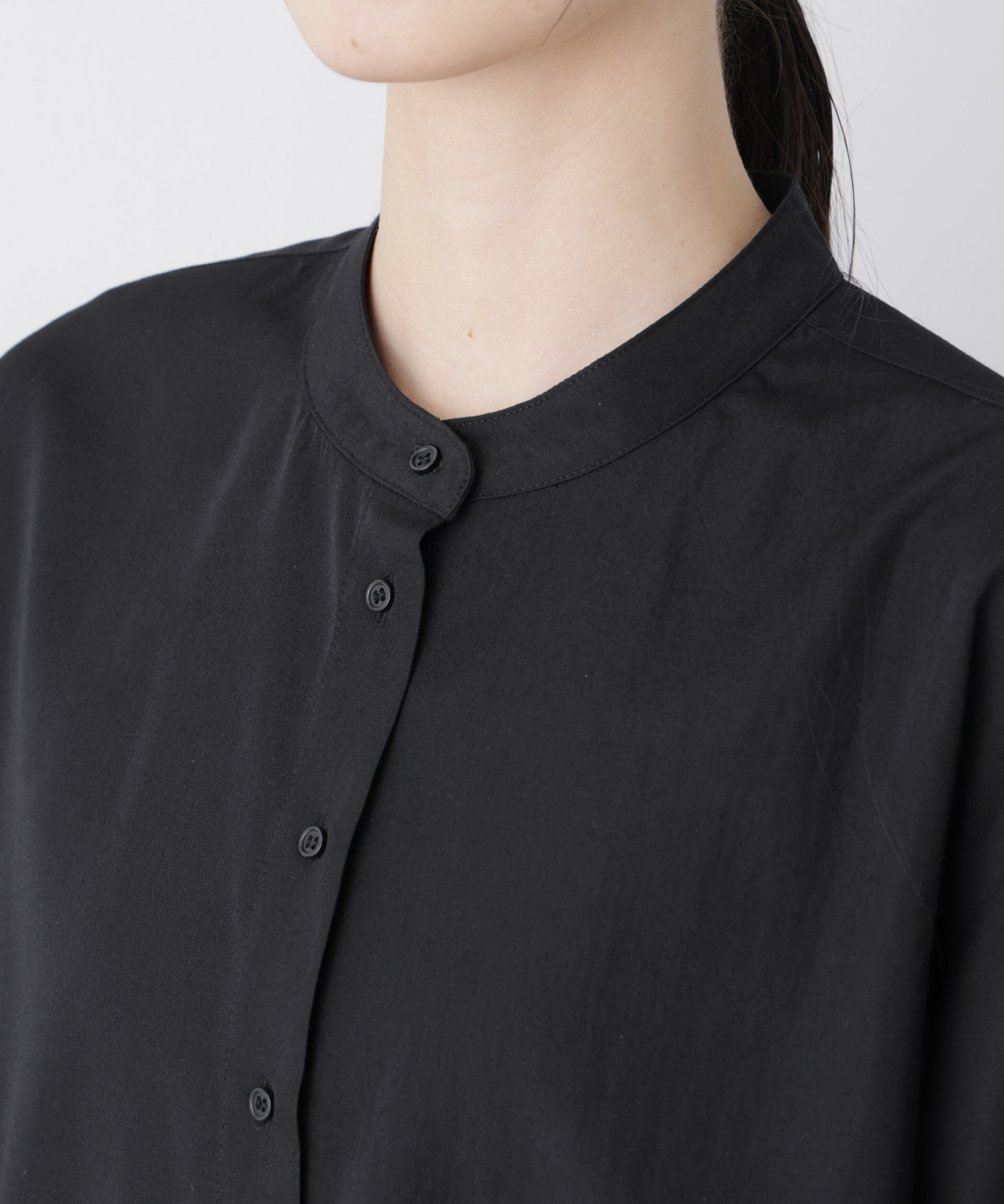 nano･universe「スカラレースコンビスタンドカラーシャツ」|シャツ・ブラウス|