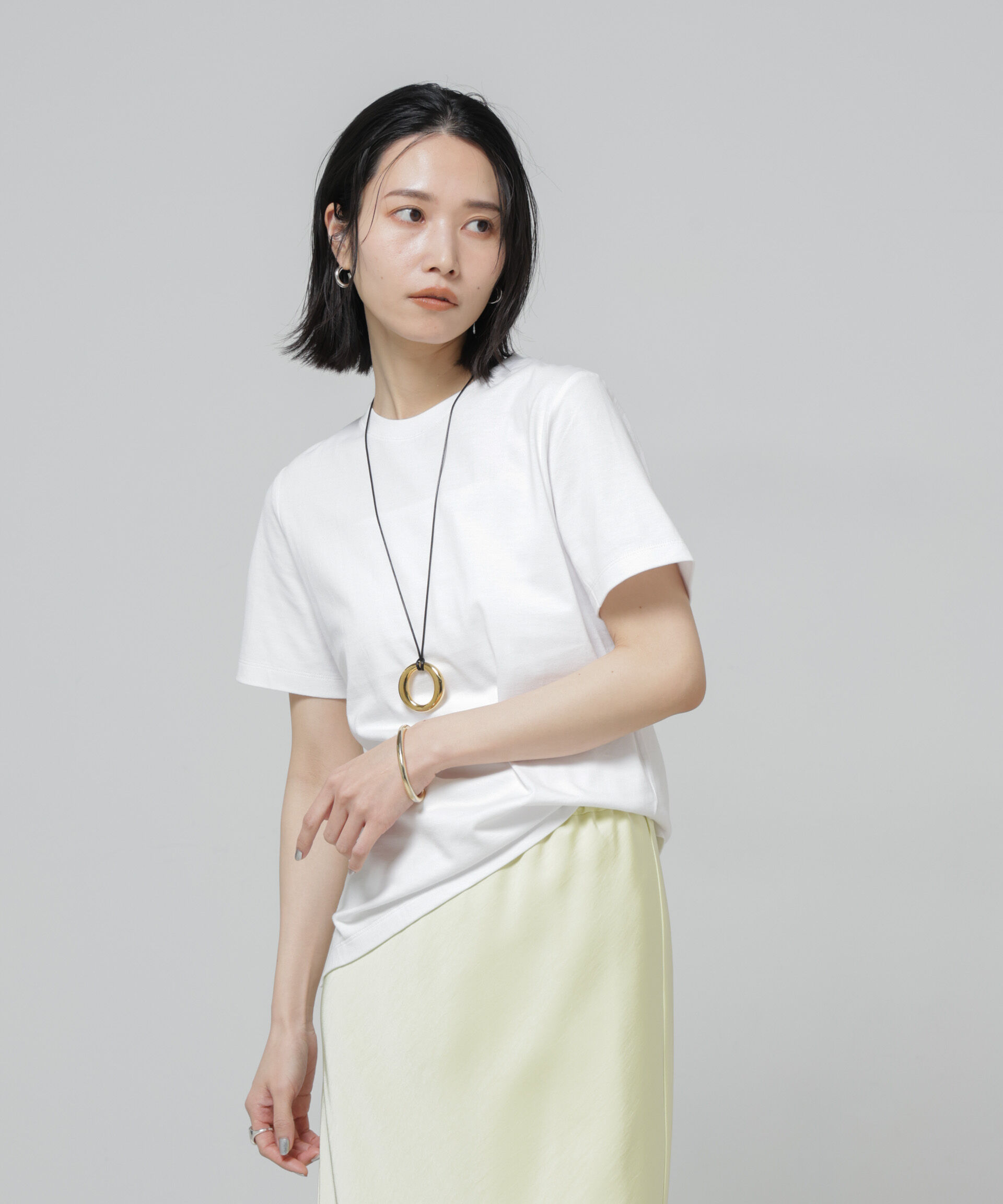 nano･universe「Anti Soaked(R) 汗染み防止クルーネックTシャツ」|Tシャツ・カットソー|ホワイト