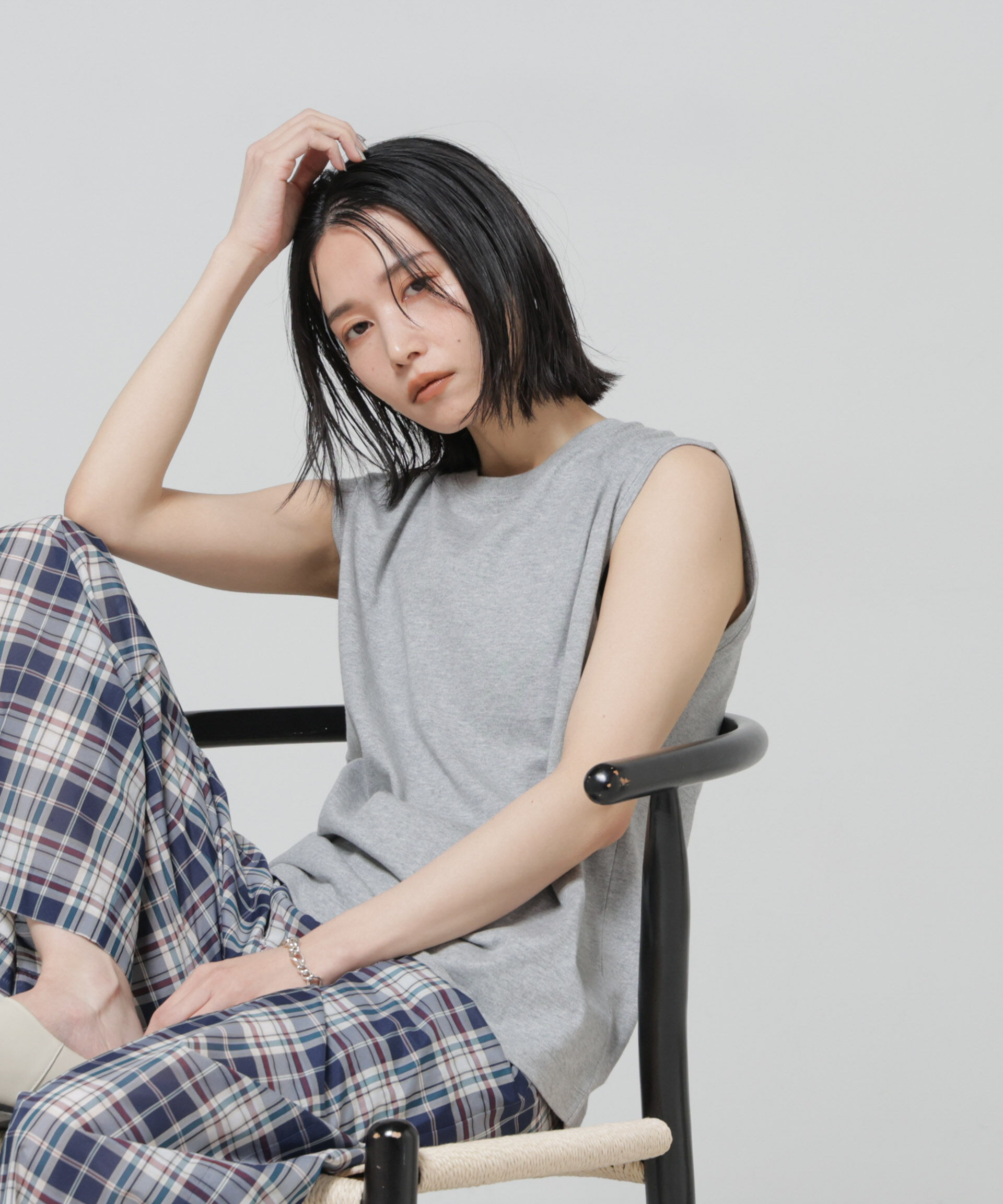 nano･universe「Anti Soaked(R) 汗染み防止ノースリーブTシャツ」|Tシャツ・カットソー|トップグレー4