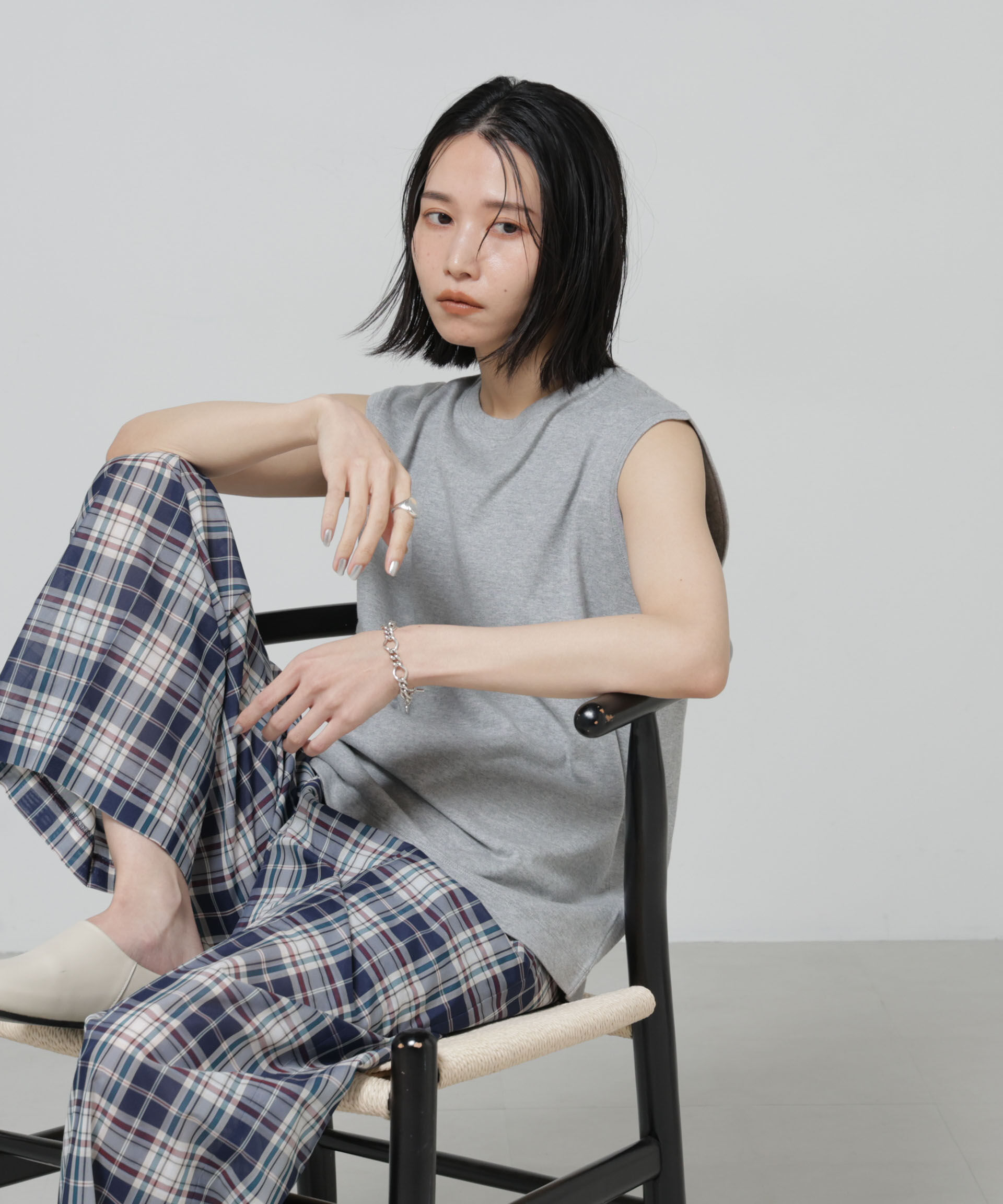 nano･universe「Anti Soaked(R) 汗染み防止ノースリーブTシャツ」|Tシャツ・カットソー|