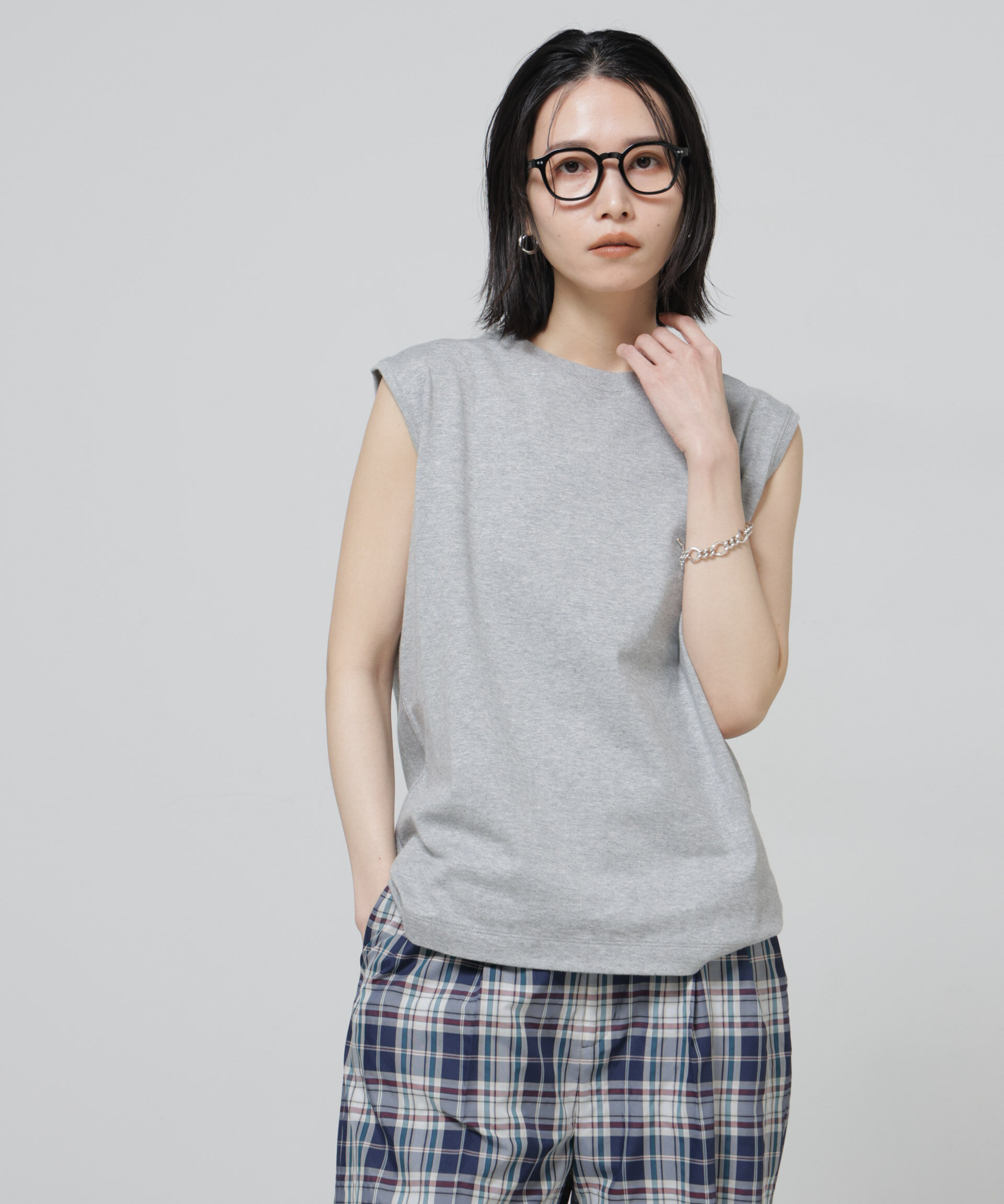 nano･universe「Anti Soaked(R) 汗染み防止ノースリーブTシャツ」|Tシャツ・カットソー|