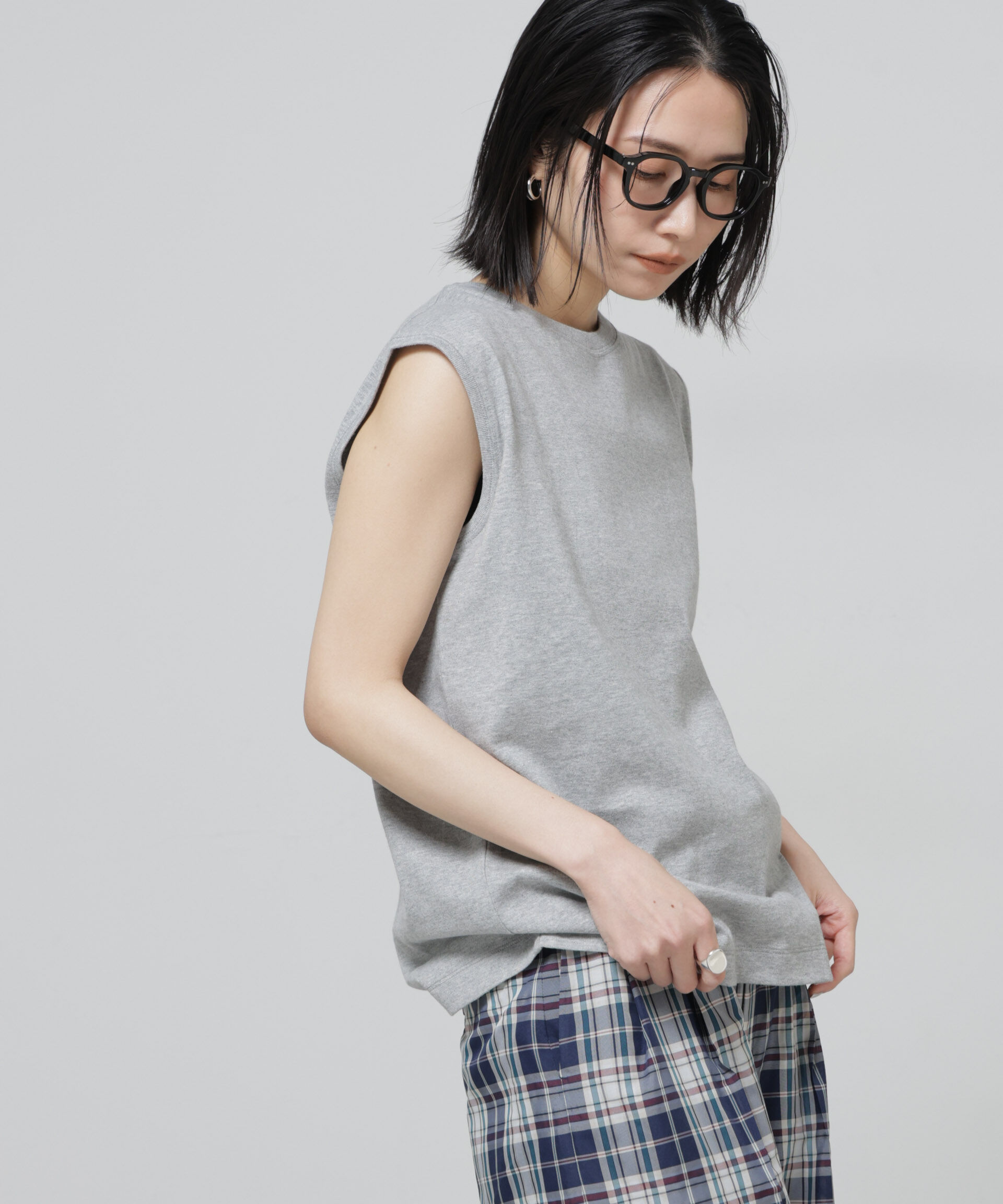 nano･universe「Anti Soaked(R) 汗染み防止ノースリーブTシャツ」|Tシャツ・カットソー|