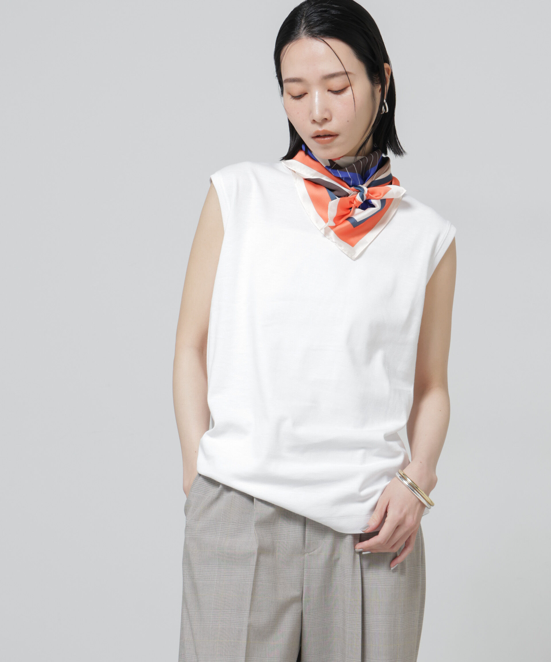 nano･universe「Anti Soaked(R) 汗染み防止ノースリーブTシャツ」|Tシャツ・カットソー|