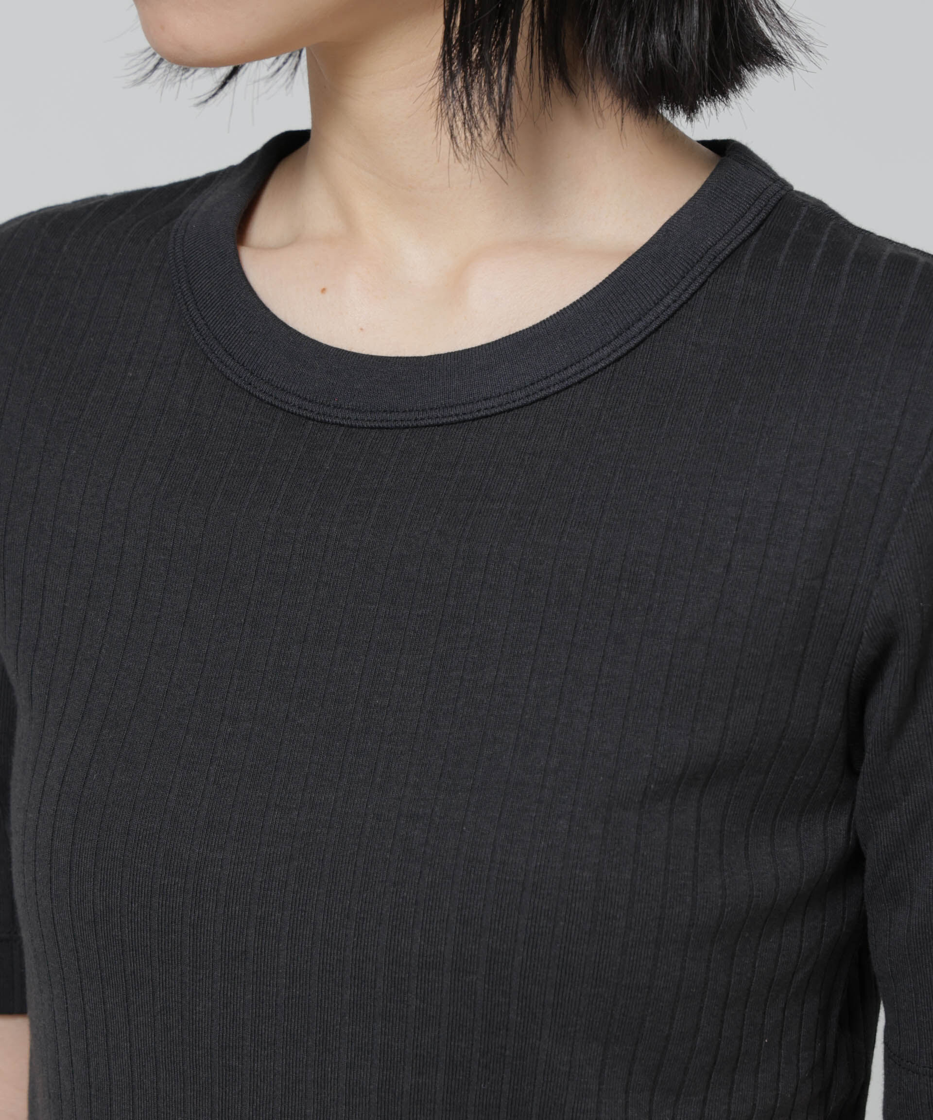 nano･universe「Anti Soaked(R) 汗染み防止クルーネックリブTシャツ」|Tシャツ・カットソー|