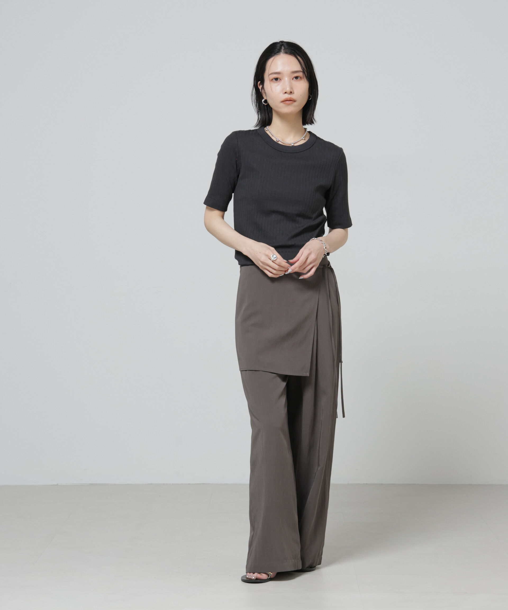 nano･universe「Anti Soaked(R) 汗染み防止クルーネックリブTシャツ」|Tシャツ・カットソー|