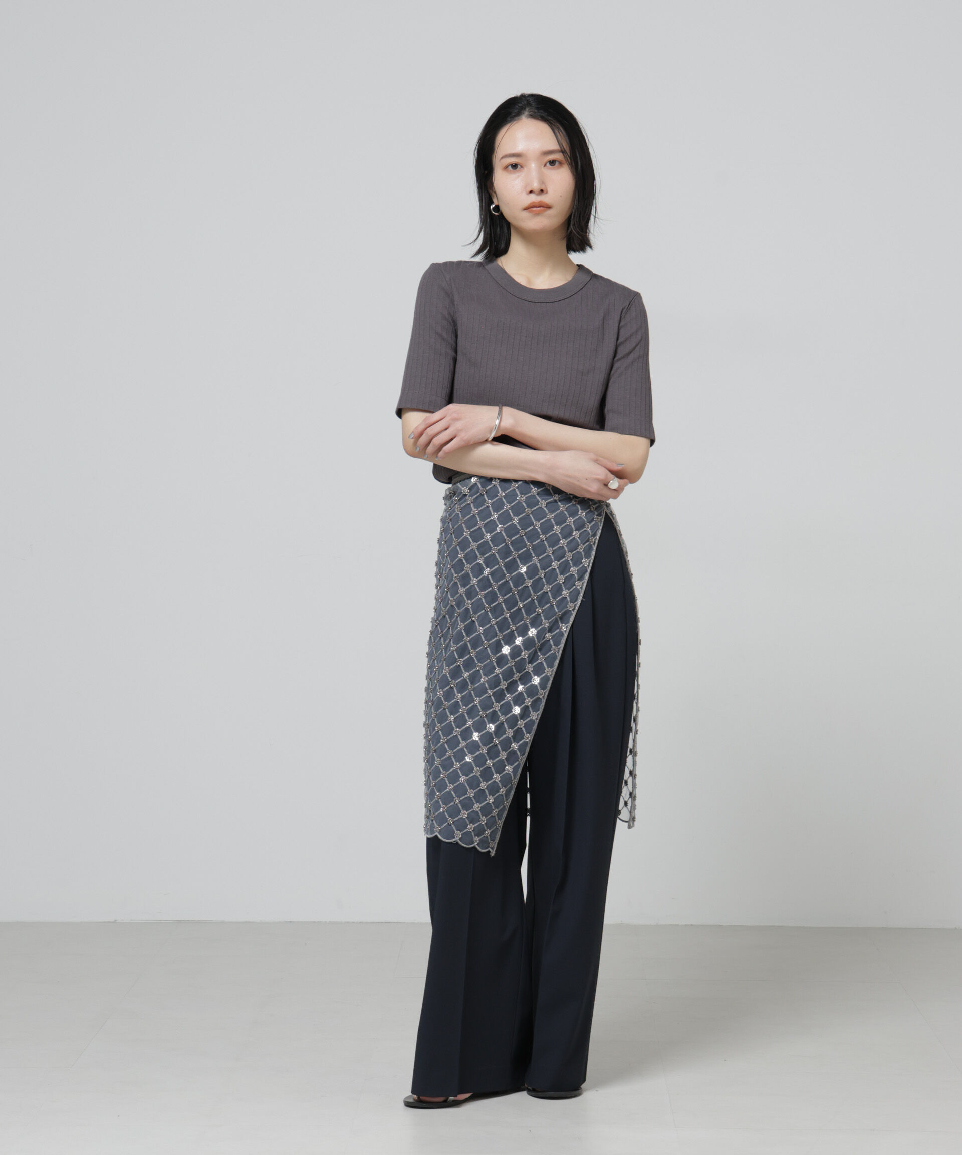 nano･universe「Anti Soaked(R) 汗染み防止クルーネックリブTシャツ」|Tシャツ・カットソー|