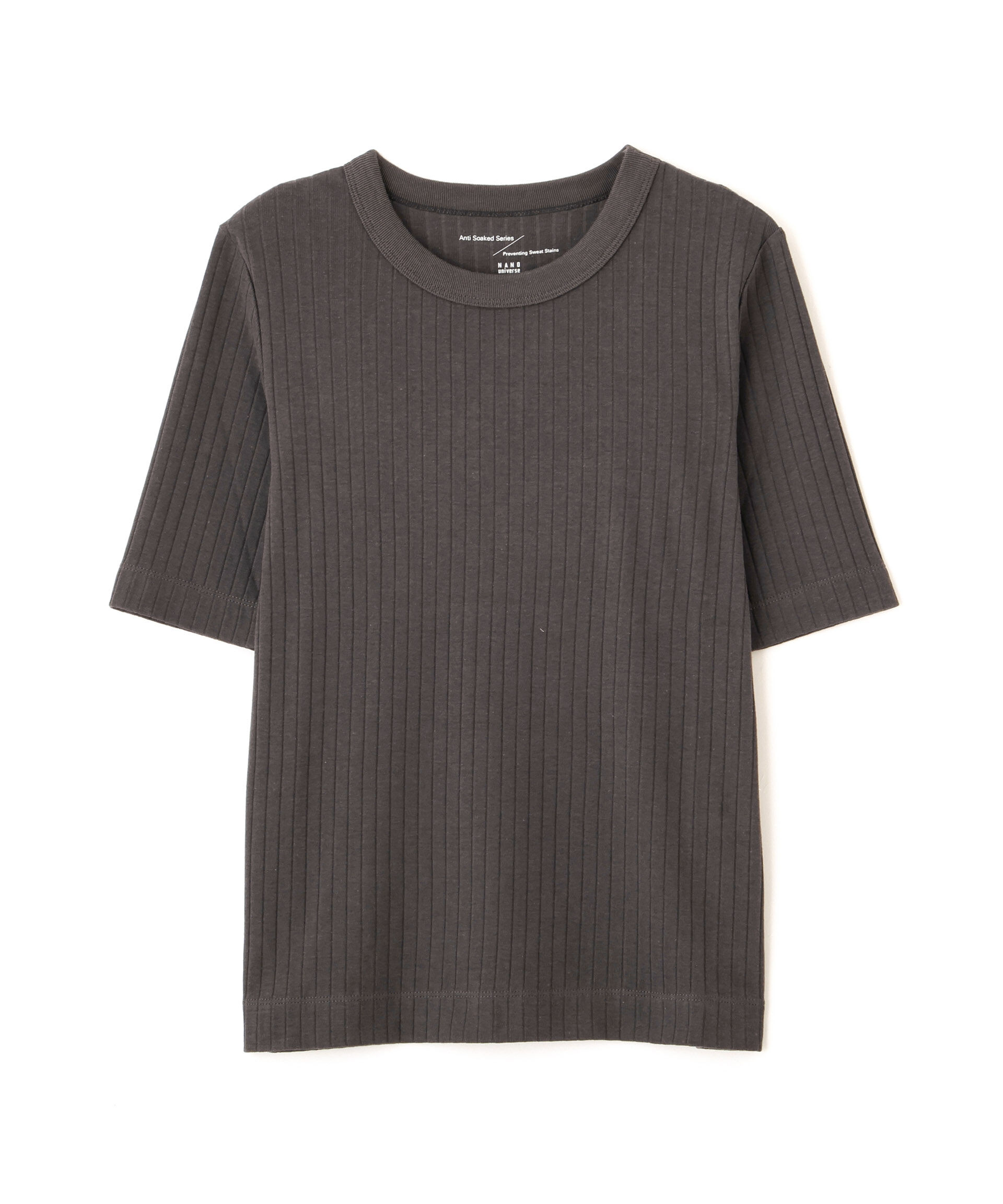 nano･universe「Anti Soaked(R) 汗染み防止クルーネックリブTシャツ」|Tシャツ・カットソー|