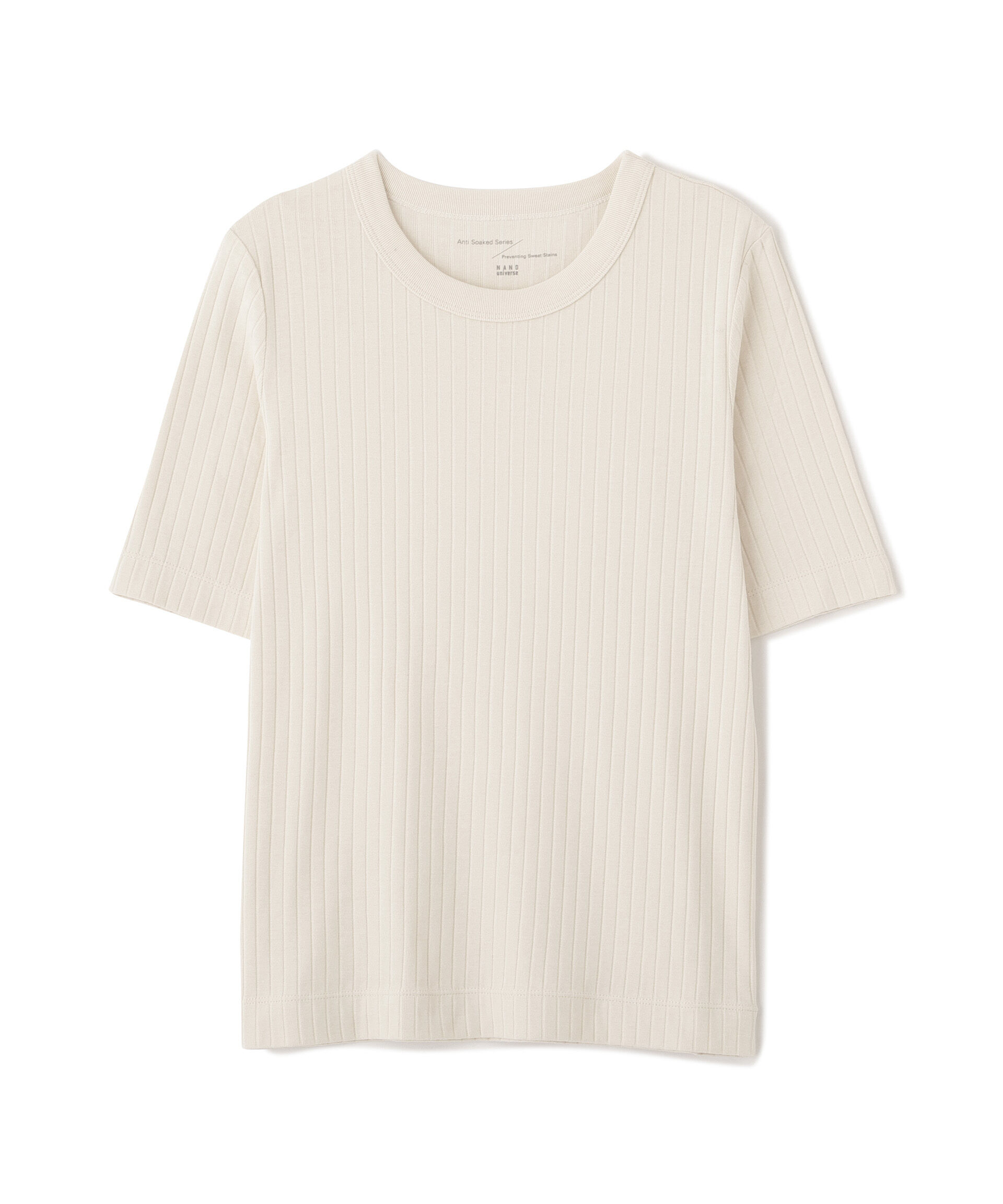 nano･universe「Anti Soaked(R) 汗染み防止クルーネックリブTシャツ」|Tシャツ・カットソー|