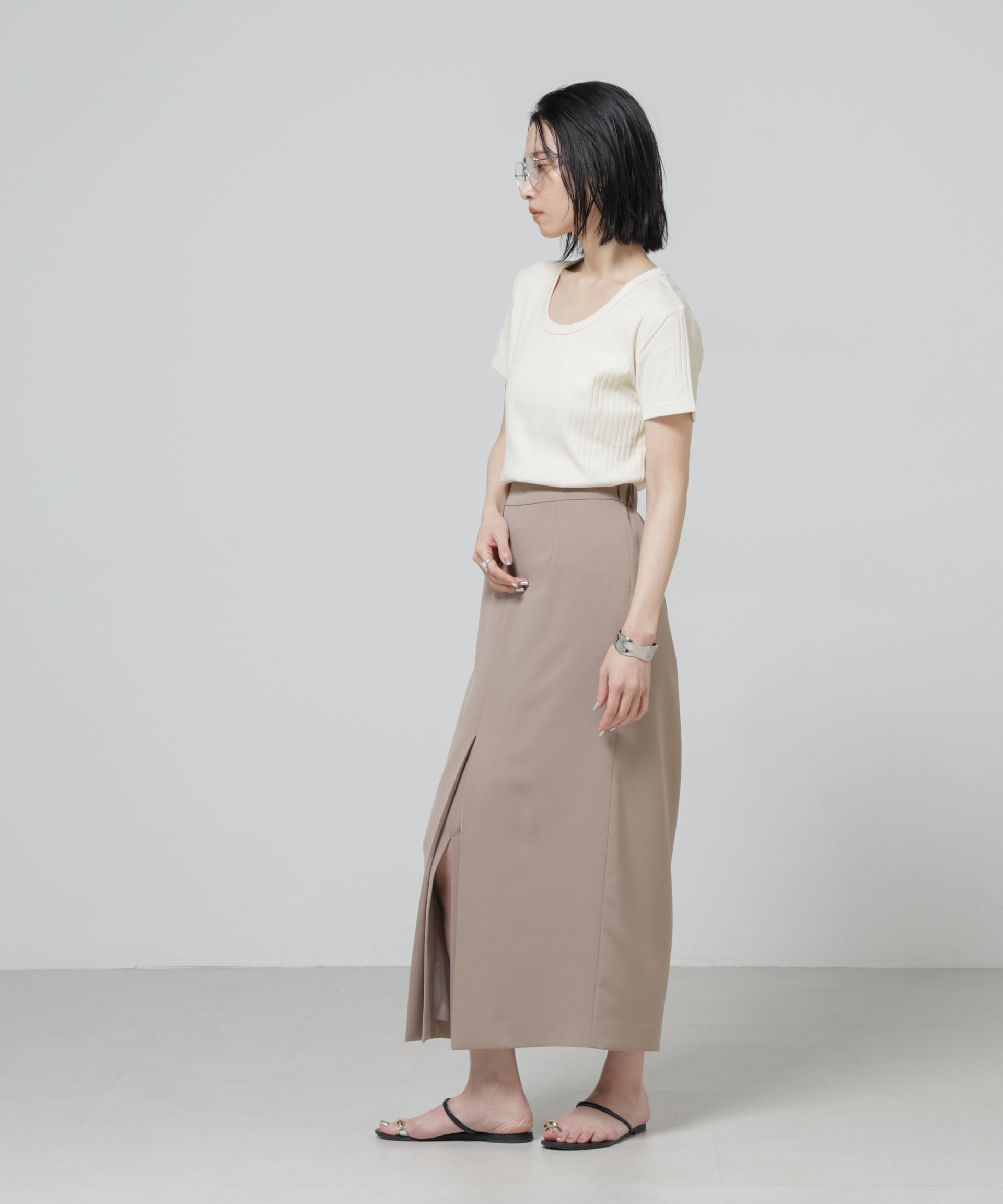 nano･universe「Anti Soaked(R) 汗染み防止コンパクトリブTシャツ」|Tシャツ・カットソー|