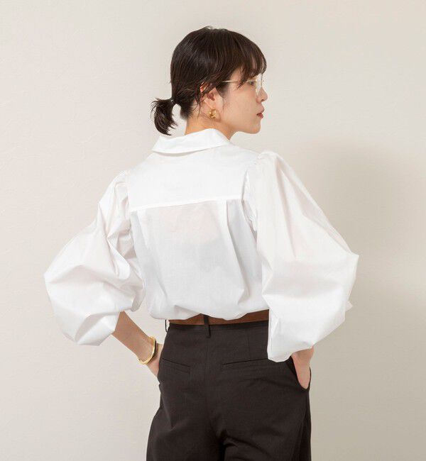 MAQWEL「【MAQWEL/マクウェル】ボリュームスリーブ開襟シャツ」|シャツ・ブラウス|
