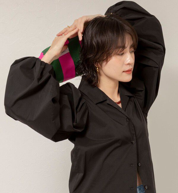 MAQWEL「【MAQWEL/マクウェル】ボリュームスリーブ開襟シャツ」|シャツ・ブラウス|