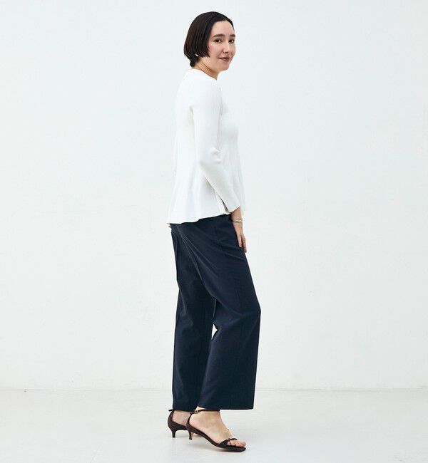 NOLLEY'S sophi「《手洗い可能》リブフレアスキッパーポロ襟カーディガン」|カーディガン|