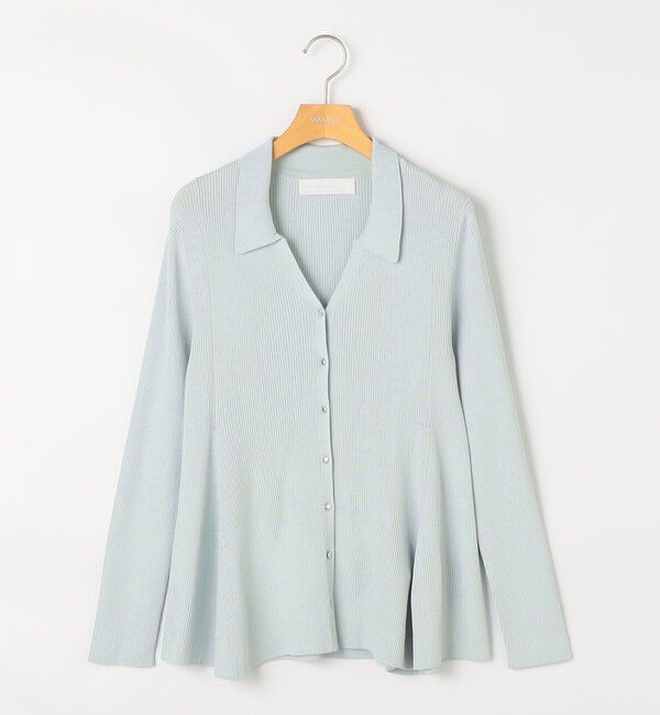 NOLLEY'S sophi「《手洗い可能》リブフレアスキッパーポロ襟カーディガン」|カーディガン|