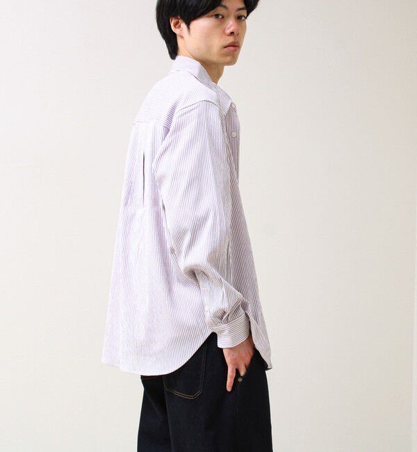 GLOSTER「【清涼感のある表情】ストライプレギュラーカラーシャツ」|シャツ・ブラウス|