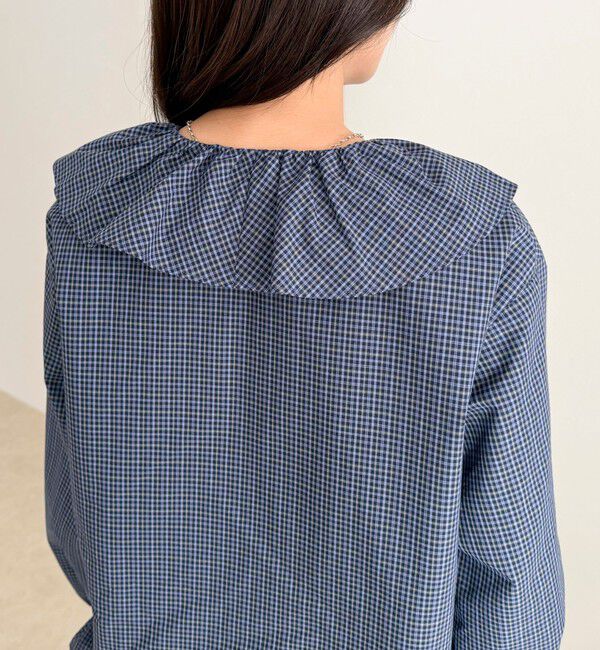 fredy emue「チェックフリルカラーブラウス」|シャツ・ブラウス|