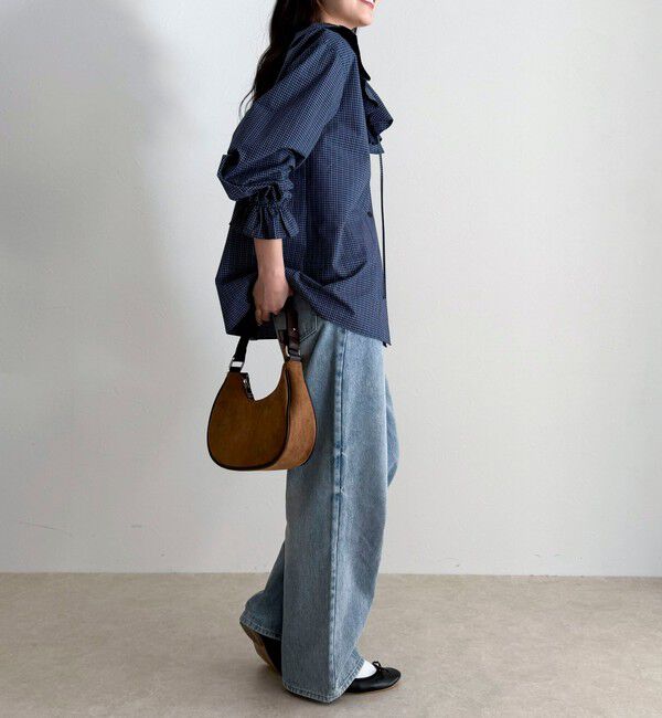 fredy emue「チェックフリルカラーブラウス」|シャツ・ブラウス|