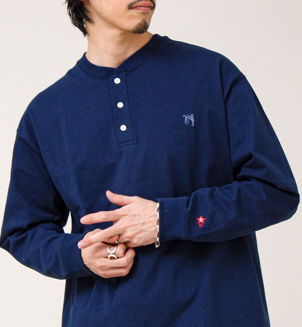 GLOSTER「【BOY刺繍】裏グラデーション ヘンリーネック ロンT」|Tシャツ・カットソー|