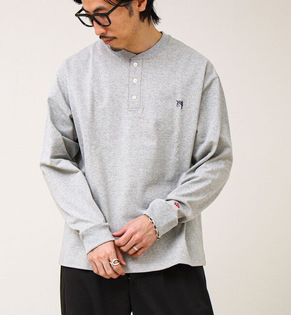 GLOSTER「【BOY刺繍】裏グラデーション ヘンリーネック ロンT」|Tシャツ・カットソー|