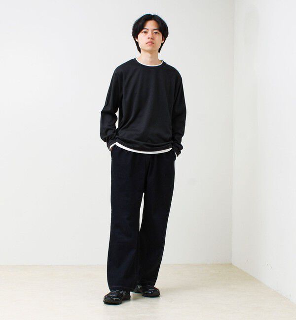 GLOSTER「メランジ微起毛スムース フェイクレイヤード ロンT」|Tシャツ・カットソー|