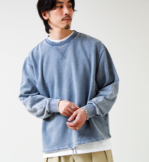 GLOSTER「カラフルスノーパウダー 裏毛プルオーバースウェット」|スウェット・ジャージ|ブルー