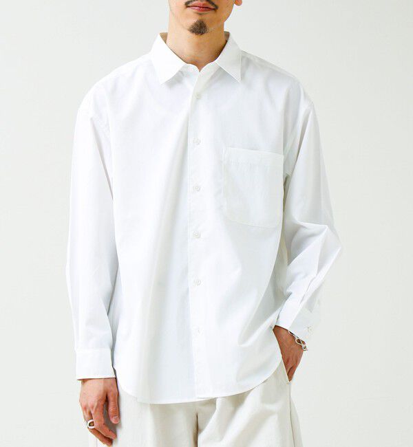 GLOSTER「【ニューベーシック】ワッシャーポプリンシャツ ロングスリーブ」|シャツ・ブラウス|