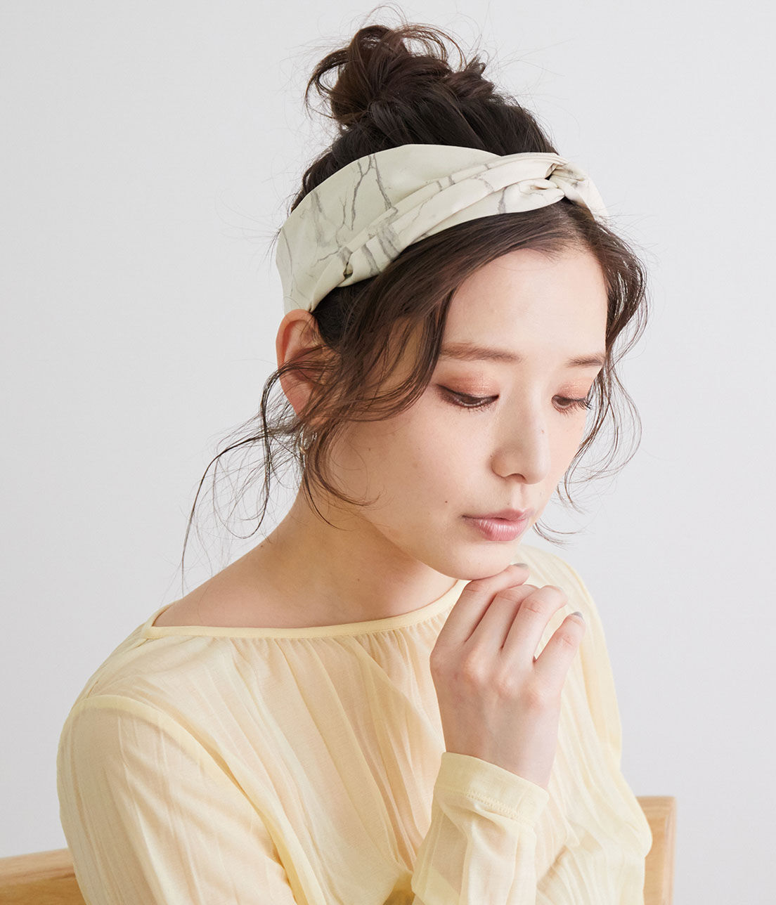 ROPE PICNIC PASSAGE「ニュアンスカラーマーブルマルチスカーフ」|バンダナ・スカーフ|オフホワイト(15)