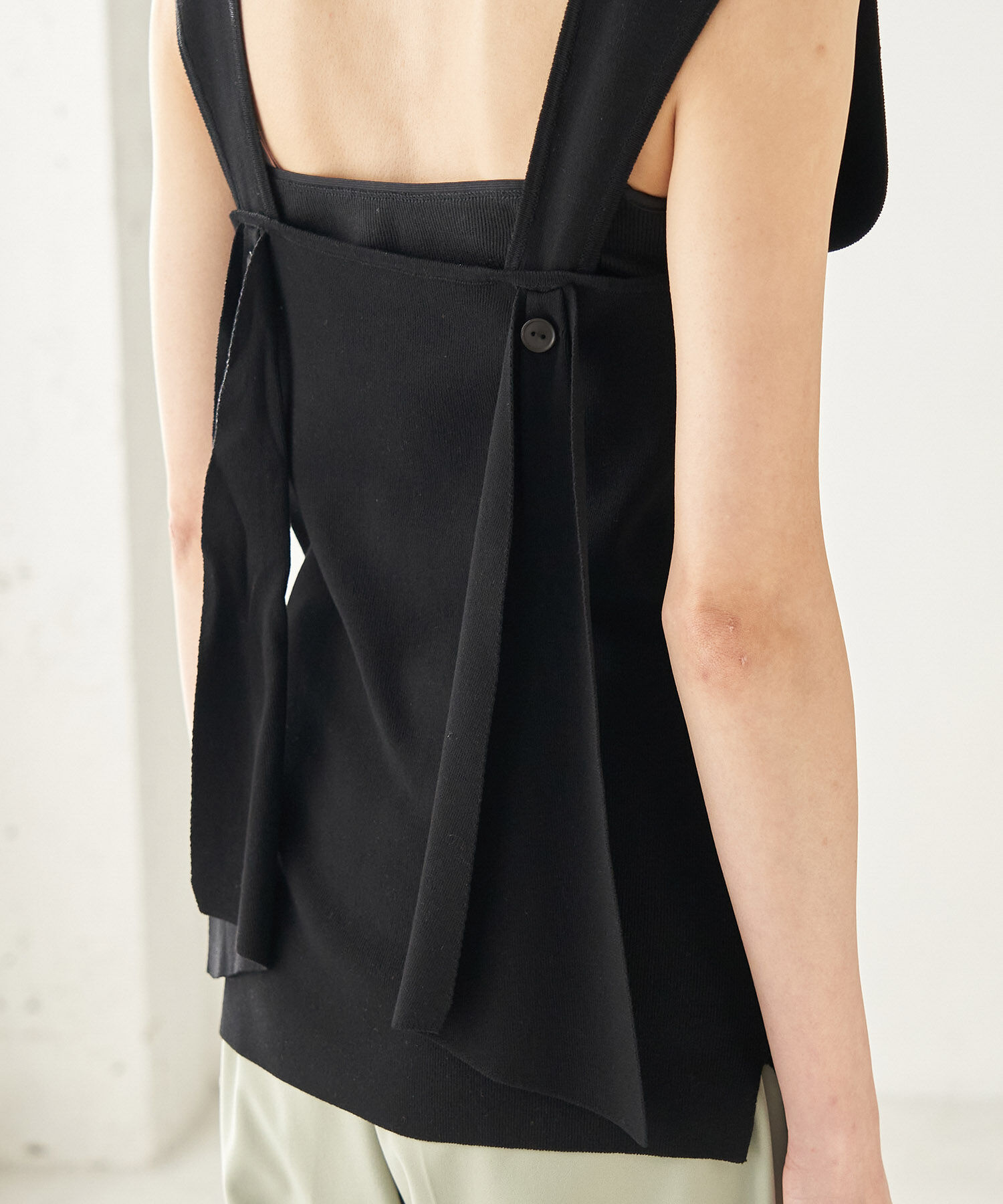 Rope&rsquo;Picnic「後ろ結びゼロスリーブプルオーバー」|ニット・セーター|