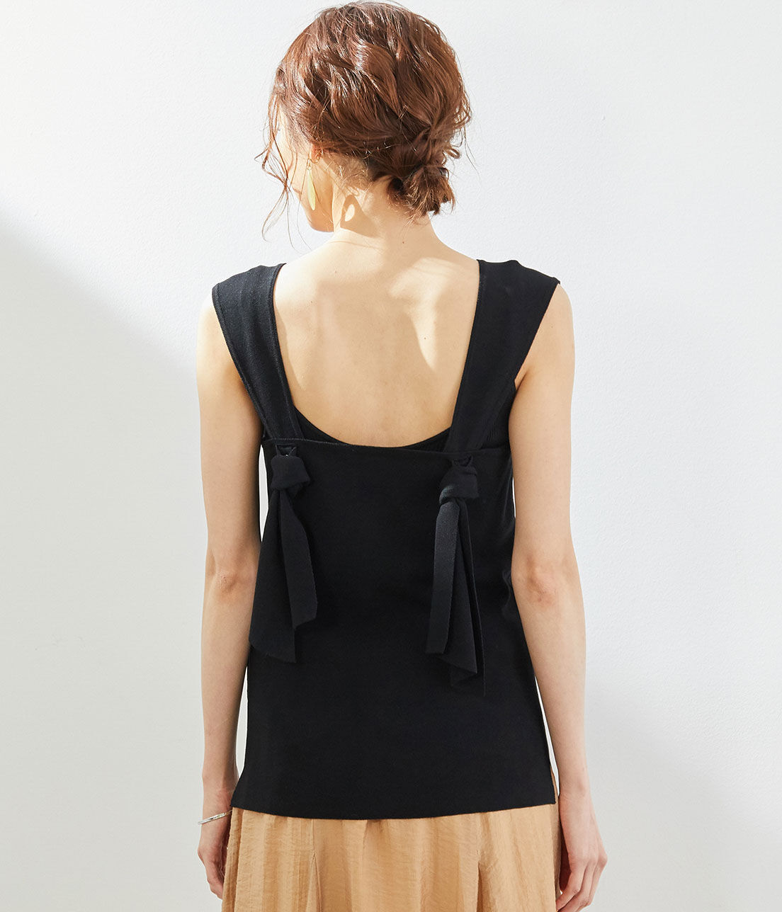 Rope&rsquo;Picnic「後ろ結びゼロスリーブプルオーバー」|ニット・セーター|