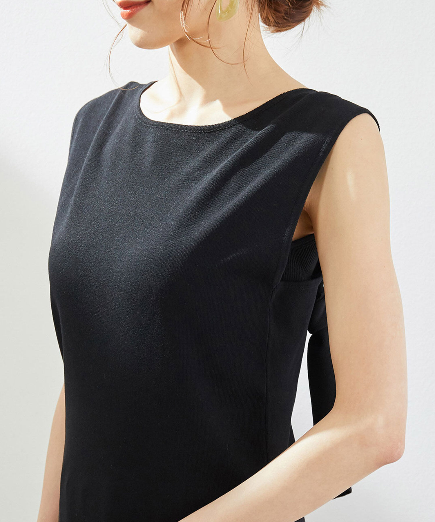 Rope&rsquo;Picnic「後ろ結びゼロスリーブプルオーバー」|ニット・セーター|