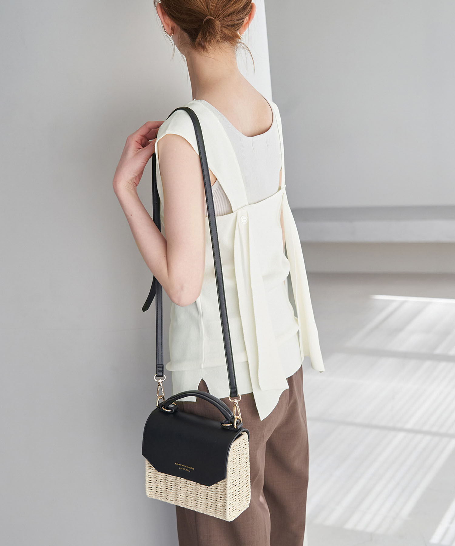 Rope&rsquo;Picnic「後ろ結びゼロスリーブプルオーバー」|ニット・セーター|