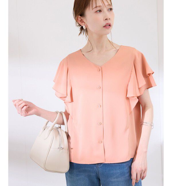 Rope&rsquo;Picnic「【WEB限定カラー】【UVケア・接触冷感・前後2WAY】フレアスリーブブラウス」|シャツ・ブラウス|