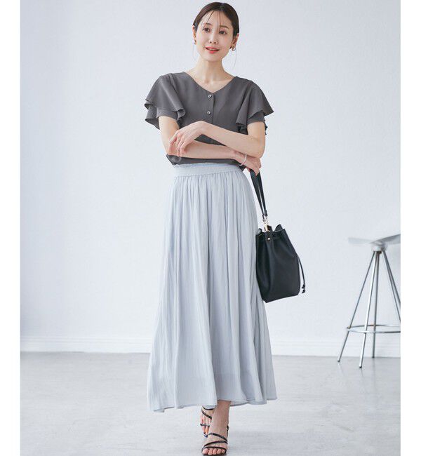 Rope&rsquo;Picnic「【WEB限定カラー】【UVケア・接触冷感・前後2WAY】フレアスリーブブラウス」|シャツ・ブラウス|